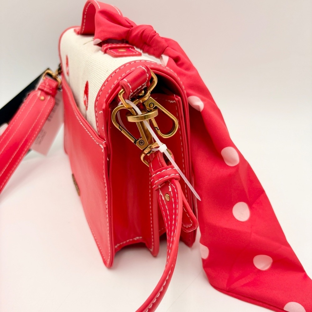Steve Madden BMAZIE Cherry Embroidered Crossbody‎ Bag Red White Polka Dot Scarf - Picture 8 of 16